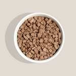 raw chicken dog food meal in bowl