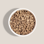 raw rabbit dog food meal in bowl